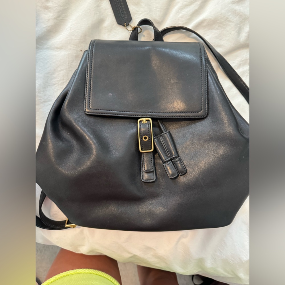 Vintage coach backpack black leather